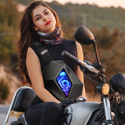 LED Smart Display Men Chest Bag Motorcycle Cycling Bag Travel Shoulder Bag Custom DIY Sport Waterproof Crossbody Bag For Woman