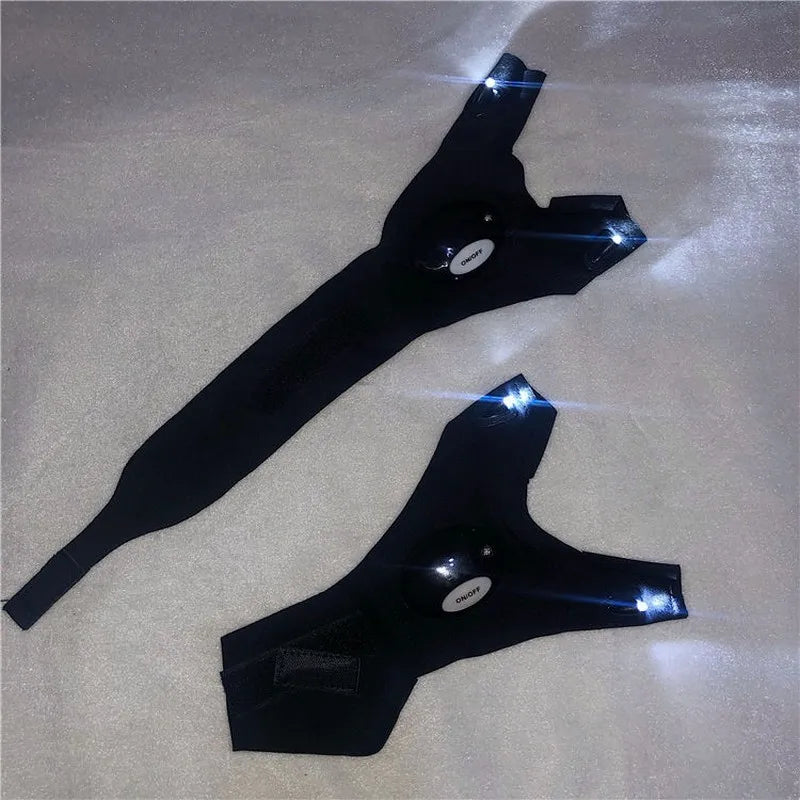 LED half Finger Light Gloves Cool Gothic Punk Men Women Breathable Cotton Gloves