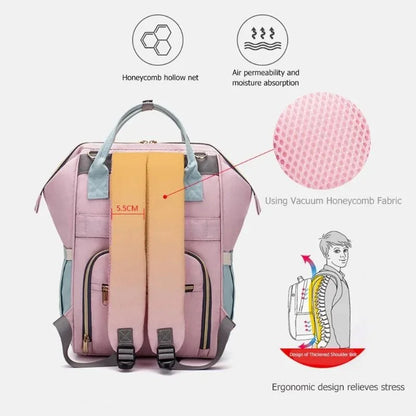 LEQUEEN Colorful Mummy Diaper Baby Feeder Bag Mother Fruit Waterproof Nursing Storage Organizer Women Travel Backpack Female