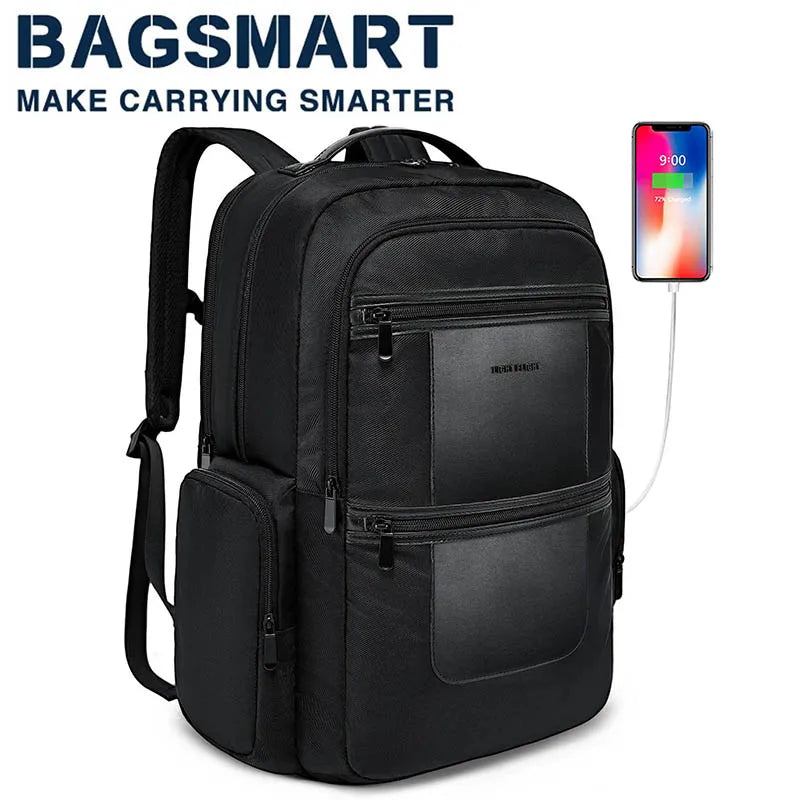 LIGHT FLIGHT 17.3 inches Business Work Backpacks for Men Water Resistant Notebook Bags Laptop Backpack with USB Charging hole