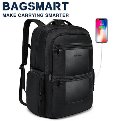 LIGHT FLIGHT 17.3 inches Business Work Backpacks for Men Water Resistant Notebook Bags Laptop Backpack with USB Charging hole