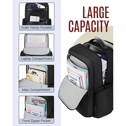 LIGHT FLIGHT 17.3 inches Business Work Backpacks for Men Water Resistant Notebook Bags Laptop Backpack with USB Charging hole