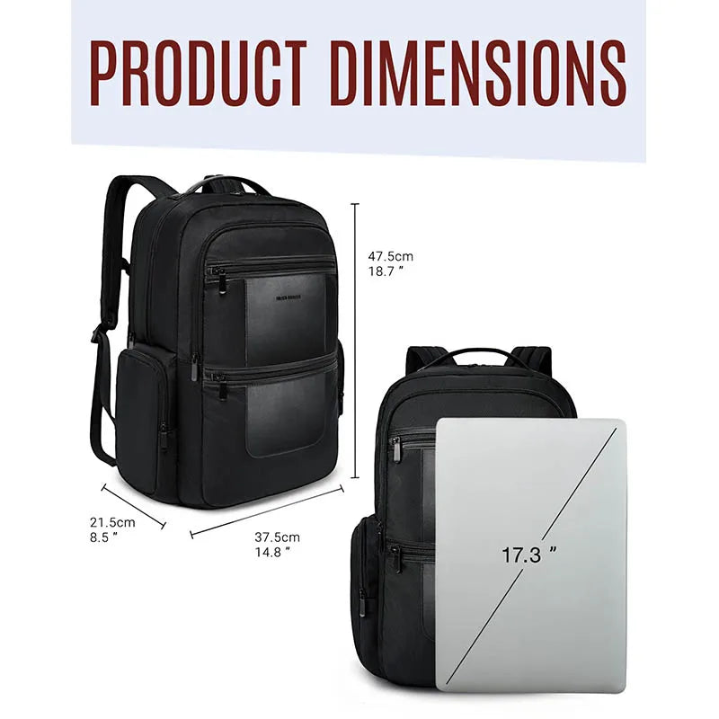 LIGHT FLIGHT 17.3 inches Business Work Backpacks for Men Water Resistant Notebook Bags Laptop Backpack with USB Charging hole