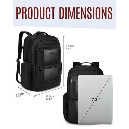 LIGHT FLIGHT 17.3 inches Business Work Backpacks for Men Water Resistant Notebook Bags Laptop Backpack with USB Charging hole