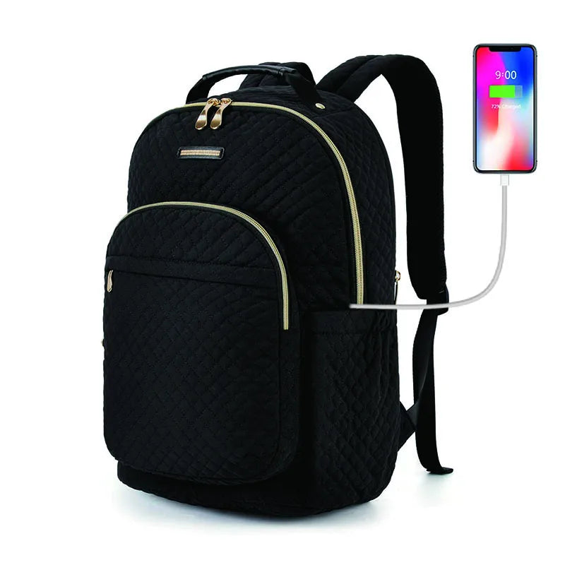 LIGHT FLIGHT Travel Laptop Backpack Women 15.6'' Waterproof School Bag Anti Theft Computer Backpack with USB Charging Hole