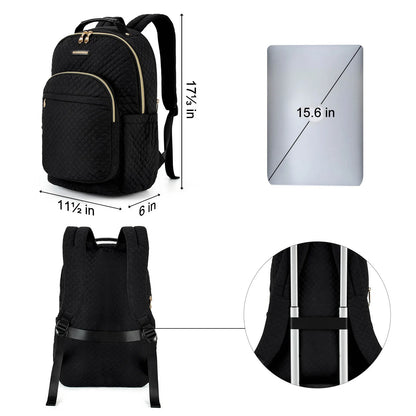 LIGHT FLIGHT Travel Laptop Backpack Women 15.6'' Waterproof School Bag Anti Theft Computer Backpack with USB Charging Hole