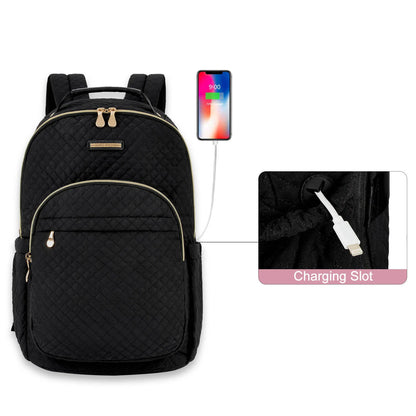 LIGHT FLIGHT Travel Laptop Backpack Women 15.6'' Waterproof School Bag Anti Theft Computer Backpack with USB Charging Hole