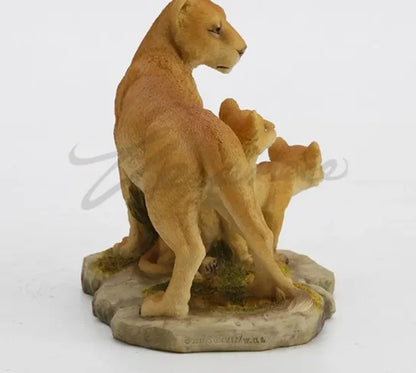 LION ART SCULPTURE LION MOTHER AND SON ANIMAL FIGURINE STATUE CREATIVE RESIN CRAFTS HOME DECORATION BIRTHDAY GIFT R4957