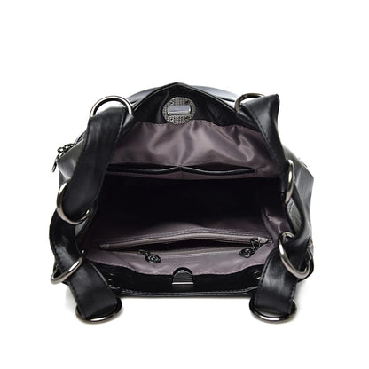 LONOOLISA 3-in-1 Women Backpack Leather Shoulder Bag Female Rucksack High Capacity Women School Bags For Teenage Girls Mochila