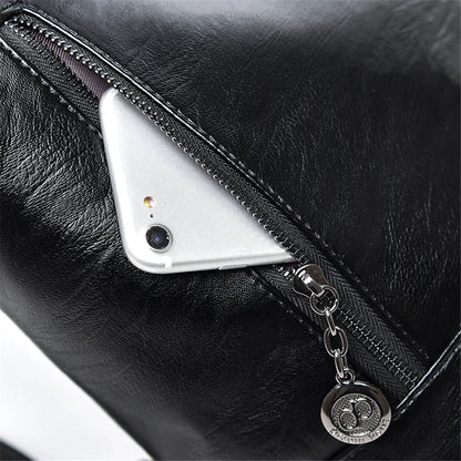 LONOOLISA 3-in-1 Women Backpack Leather Shoulder Bag Female Rucksack High Capacity Women School Bags For Teenage Girls Mochila