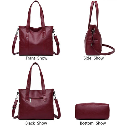 LONOOLISA New Woman Bag 2019 Leather Luxury Handbags Women Bags Designer Crossbody Bags For Women Tote Bolsa Feminina Sac A Main
