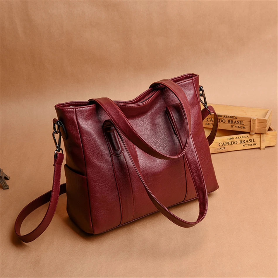 LONOOLISA New Woman Bag 2019 Leather Luxury Handbags Women Bags Designer Crossbody Bags For Women Tote Bolsa Feminina Sac A Main