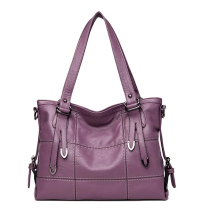 LONOOLISA Summer Beach White Bag Top-handle Bags Leather Luxury Handbags Women Bags Designer Ladies Shoulder Hand Bags Tote Sac