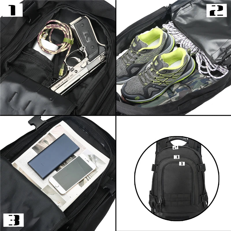 LQ 60L Waterproof Climbing Backpacks 40L Outdoor Sports Bag Travel Backpacks Camping Hiking Rucksack Women Trekking Bags For Men