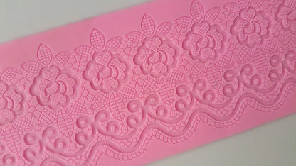 Lace Flower Wedding Cake mold Silicone Beautiful Flower Lace Fondant Mold Mousse Sugar craft Icing Mat Pastry Baking Tool