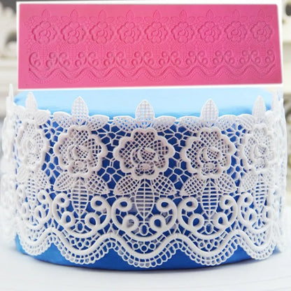 Lace Flower Wedding Cake mold Silicone Beautiful Flower Lace Fondant Mold Mousse Sugar craft Icing Mat Pastry Baking Tool