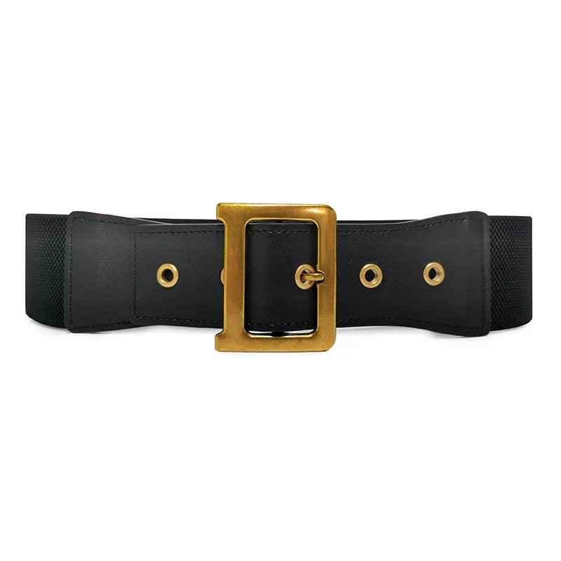 Ladies 6cm Wide Female Leather Decoration D Buckle All-match Skirt Elastic Waist High Quality Women Fashion Belts