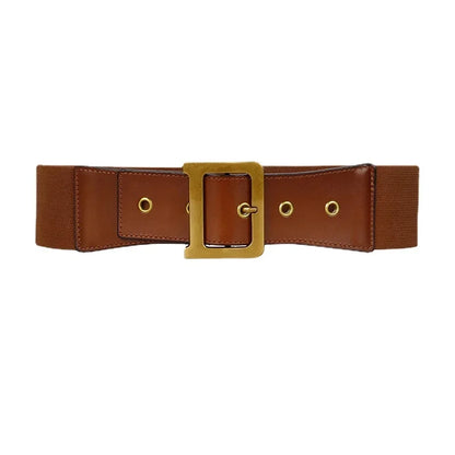 Ladies 6cm Wide Female Leather Decoration D Buckle All-match Skirt Elastic Waist High Quality Women Fashion Belts