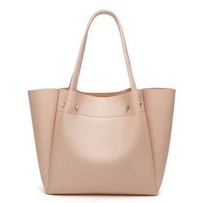 Ladies Bags With Free Shipping Leather Tote Large Capacity Shopping Solid Colors Fashion Concise ELegant Shoulder Handbags