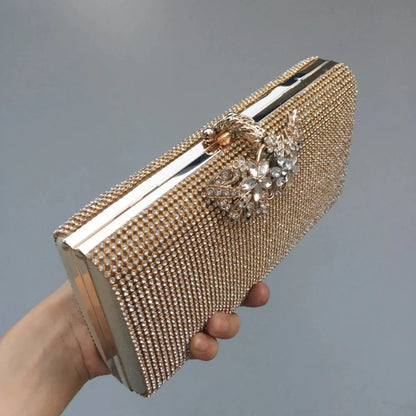 Ladies Banquet Diamond Inlaid Square Hard Box Bag Women's Handbag