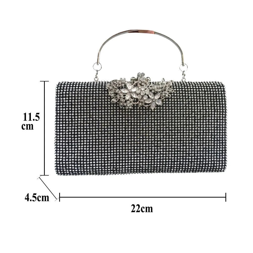 Ladies Banquet Diamond Inlaid Square Hard Box Bag Women's Handbag
