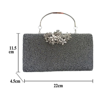 Ladies Banquet Diamond Inlaid Square Hard Box Bag Women's Handbag