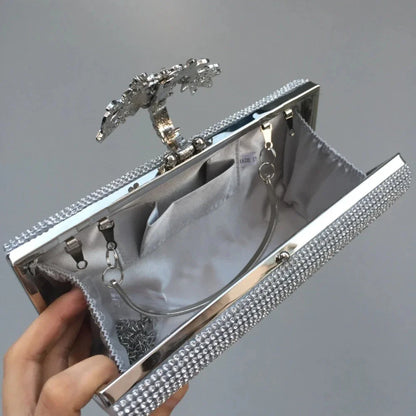 Ladies Banquet Diamond Inlaid Square Hard Box Bag Women's Handbag