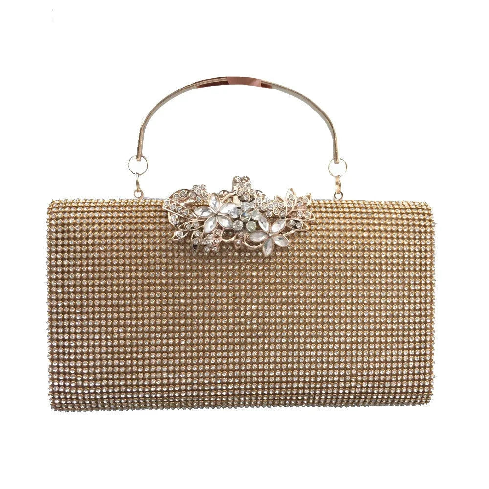 Ladies Banquet Diamond Inlaid Square Hard Box Bag Women's Handbag