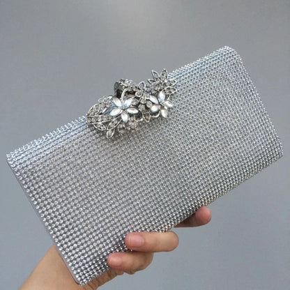 Ladies Banquet Diamond Inlaid Square Hard Box Bag Women's Handbag