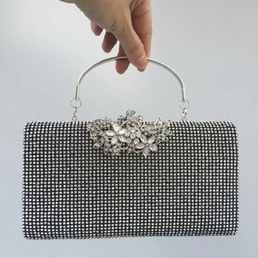 Ladies Banquet Diamond Inlaid Square Hard Box Bag Women's Handbag