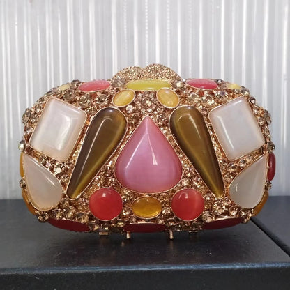 Ladies Crystal diamond Evening bags Clutch Bag Rhinestones Bridal Wedding Clutches Purse Women stone Party Dinner Handbags