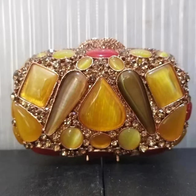 Ladies Crystal diamond Evening bags Clutch Bag Rhinestones Bridal Wedding Clutches Purse Women stone Party Dinner Handbags