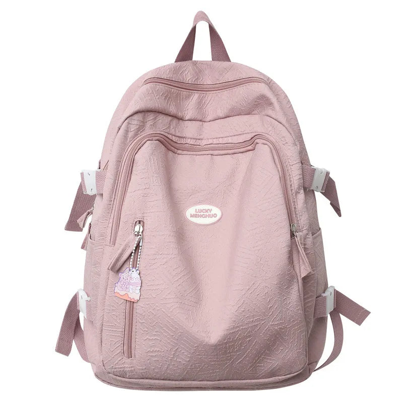 Ladies Cute White College Backpack Women Leisure School Bag Girl Laptop Backpack Trendy Female Travel Book Bags Fashion Teenager