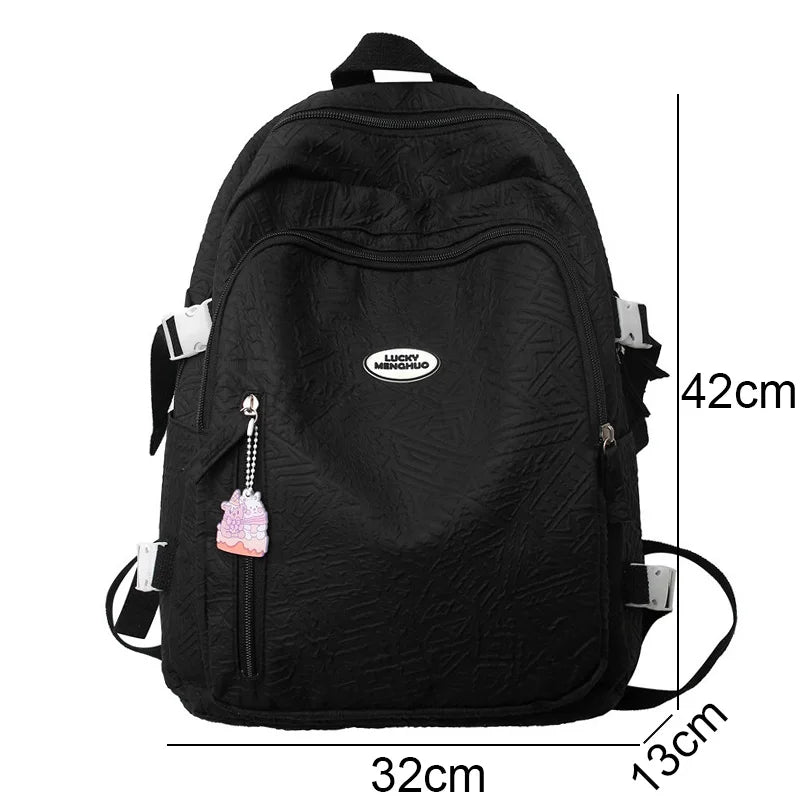 Ladies Cute White College Backpack Women Leisure School Bag Girl Laptop Backpack Trendy Female Travel Book Bags Fashion Teenager