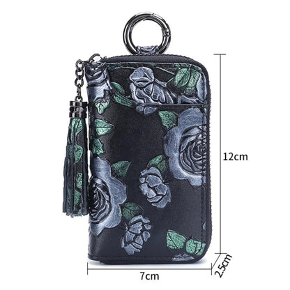 Ladies Exquisite Multifunctional Compact Fashion Hand-painted Car Key Card Bag