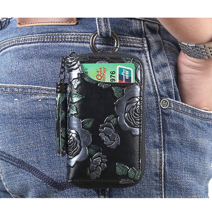 Ladies Exquisite Multifunctional Compact Fashion Hand-painted Car Key Card Bag