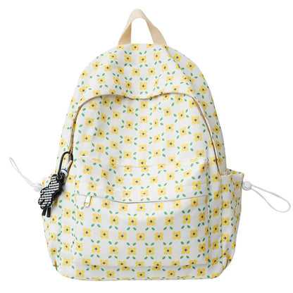 Ladies Floral Trendy Student Bag Female Laptop College Backpack Women Leisure School Bag Fashion Girl Nylon Travel Book Backpack