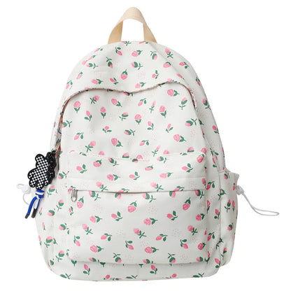 Ladies Floral Trendy Student Bag Female Laptop College Backpack Women Leisure School Bag Fashion Girl Nylon Travel Book Backpack