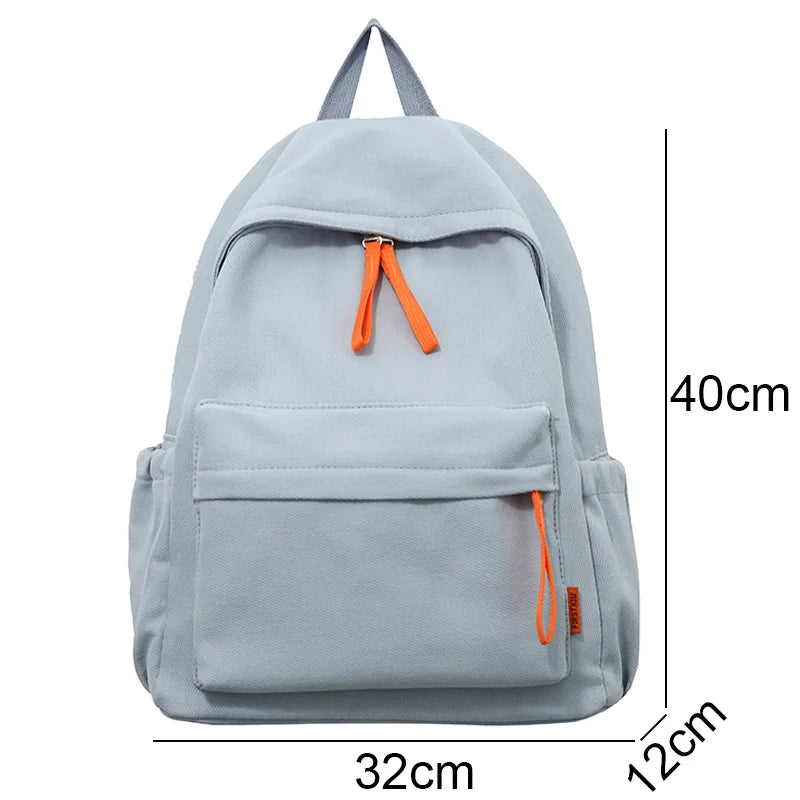 Ladies Green Solid Color College Backpack Trendy Girl Boy Travel School Bag Cool Men Women Leisure Fashion Male Female Book Bags