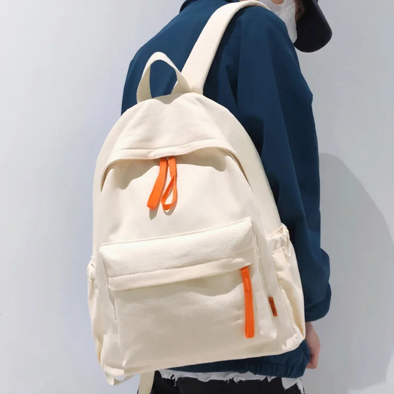 Ladies Green Solid Color College Backpack Trendy Girl Boy Travel School Bag Cool Men Women Leisure Fashion Male Female Book Bags