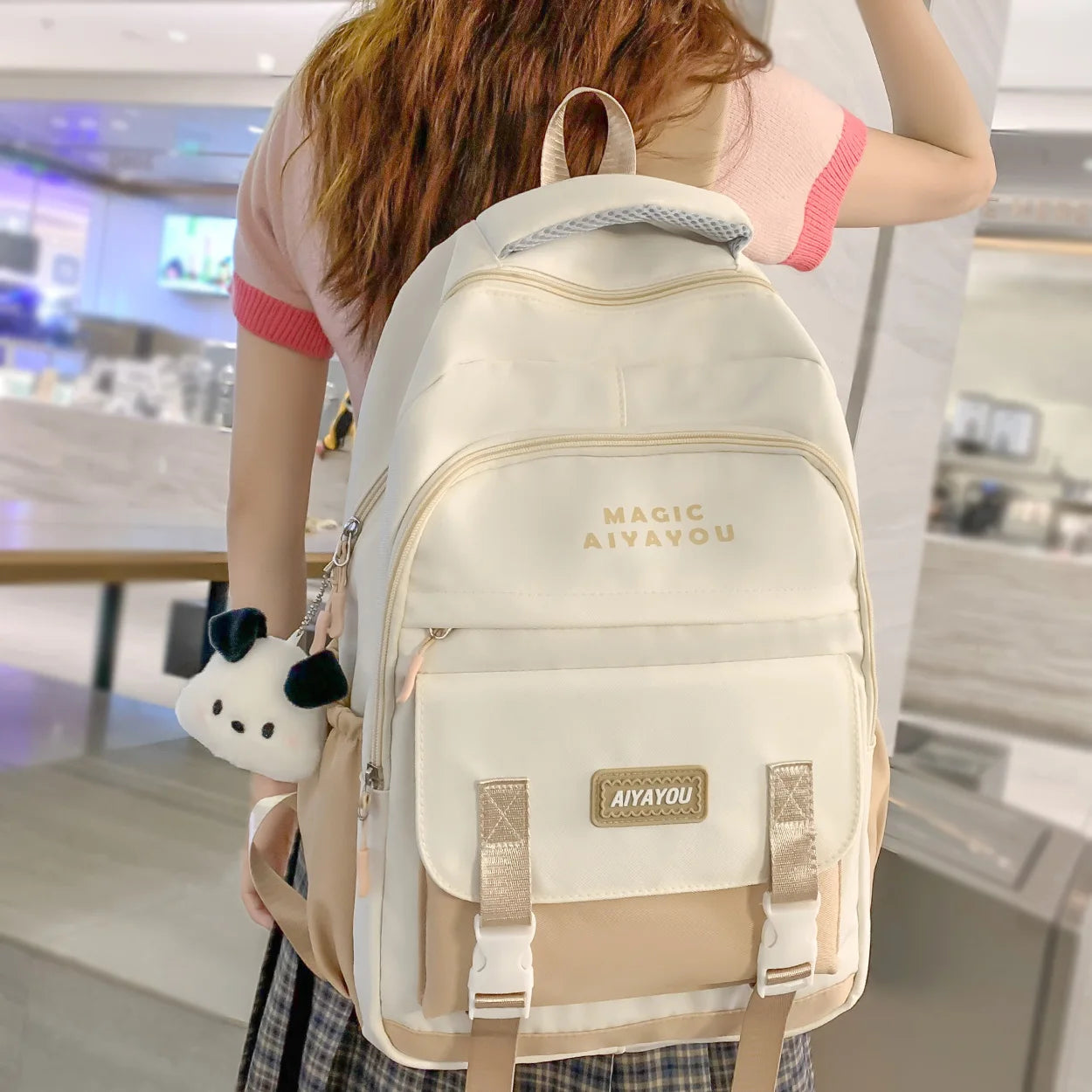 Ladies Kawaii Fashion Nylon Waterproof Laptop Student Book Bag Women College Backpack Girl School Bags Female Travel Cute Trendy