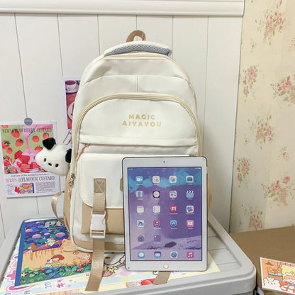 Ladies Kawaii Fashion Nylon Waterproof Laptop Student Book Bag Women College Backpack Girl School Bags Female Travel Cute Trendy