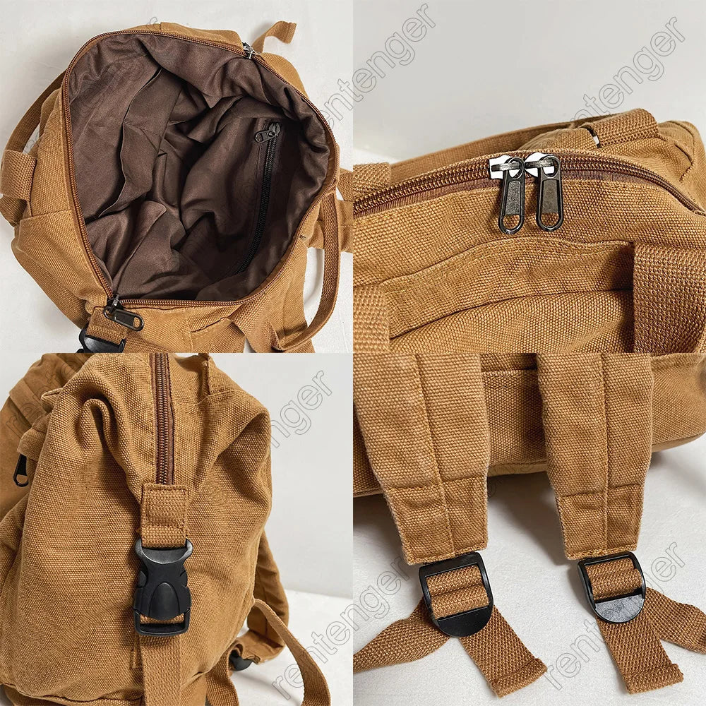 Ladies Laptop Backpack Vintage Canvas Bag Female Kawaii Fashion New Girl Fabric School Bag College Student Women Backpack Travel