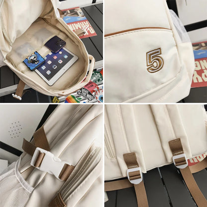 Ladies Leisure College Backpack Trendy Women Nylon Laptop Book Bag Girl Cute Travel School Bag Fashion Female Cool Student