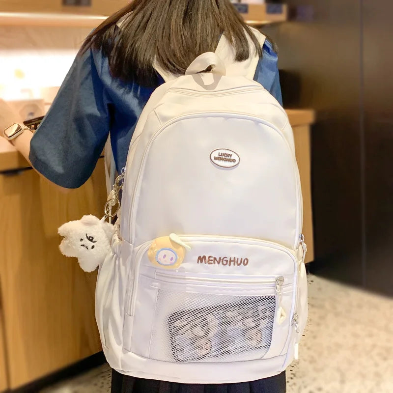 Ladies Mesh Leisure Waterproof Bag Girl Travel Book Backpack Nylon Fashion Female Cute College Backpack Women Laptop School Bags