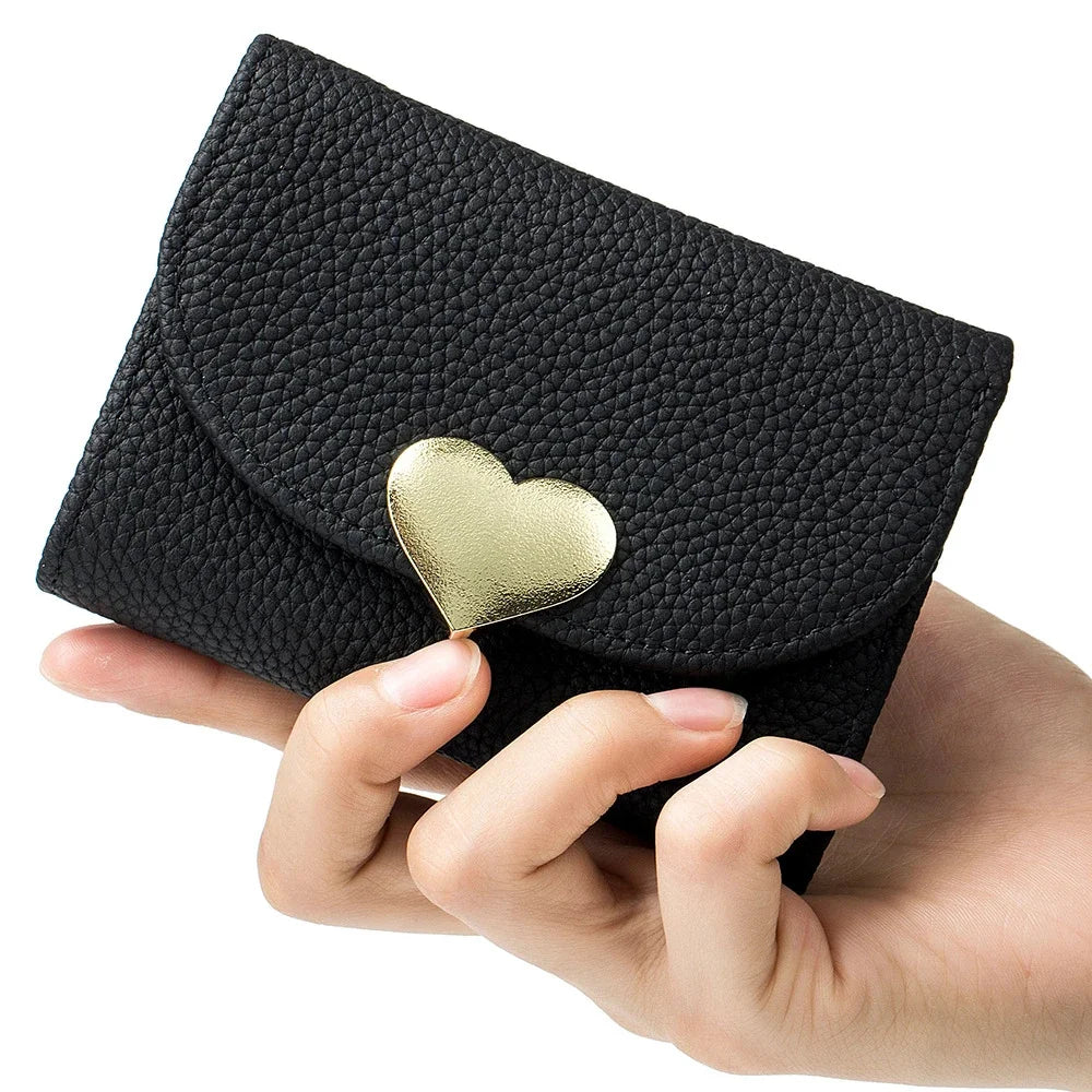 Ladies Multi Slot Short Wallet Card Bag Genuine Leather Ultrathin Coin Purse