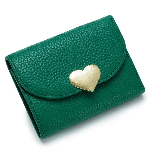 Ladies Multi Slot Short Wallet Card Bag Genuine Leather Ultrathin Coin Purse
