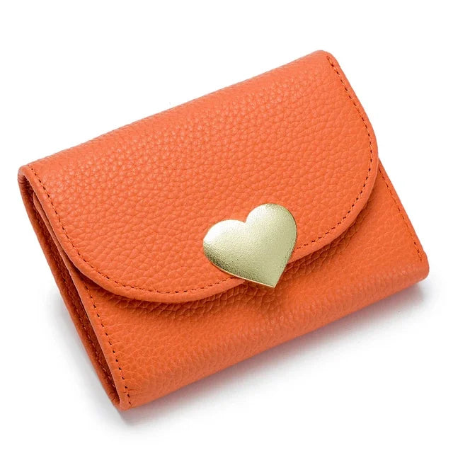 Ladies Multi Slot Short Wallet Card Bag Genuine Leather Ultrathin Coin Purse