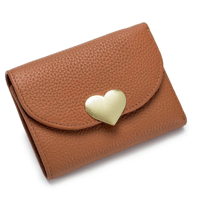 Ladies Multi Slot Short Wallet Card Bag Genuine Leather Ultrathin Coin Purse
