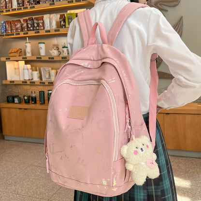 Ladies Nylon High Capacity College Backpack Fashion Female Student Bag Girl Travel Book Laptop Backpack Women Leisure School Bag